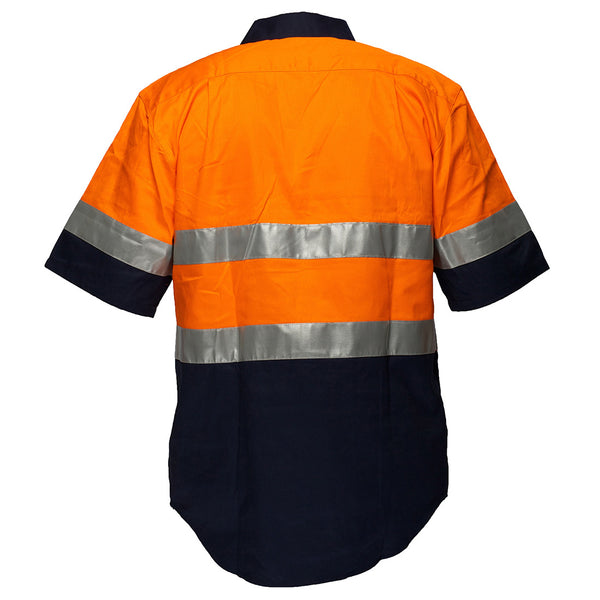 Hi-Vis Two Tone Regular Weight Short Sleeve Shirt with Tape