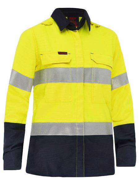 Bisley APEX 185 Womens Taped Hi-Vis FR Ripstop Vented Shirt