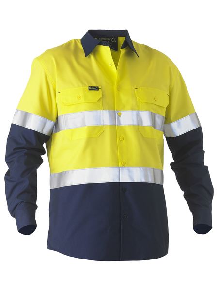 Bisley Recycle Taped Two Tone Hi-Vis Drill Shirt