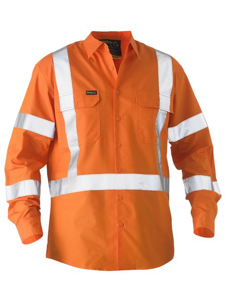 Bisley Recycle X Taped Hi-Vis Drill Shirt