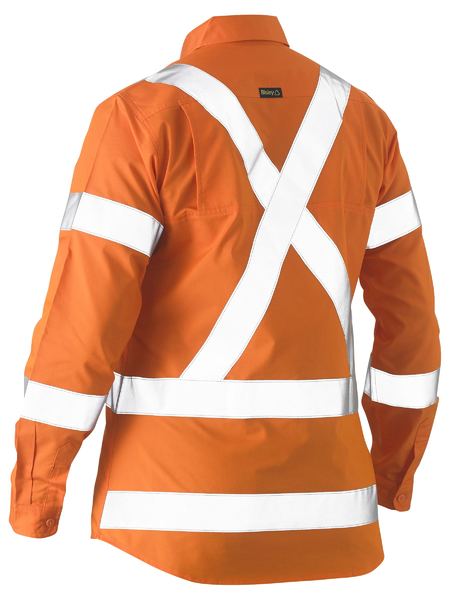 Bisley Recycle Womens X Taped Hi-Vis Drill Shirt