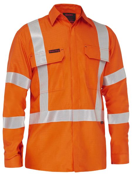 Bisley APEX 185 X Taped Biomotion Hi-Vis FR Ripstop Vented Shirt