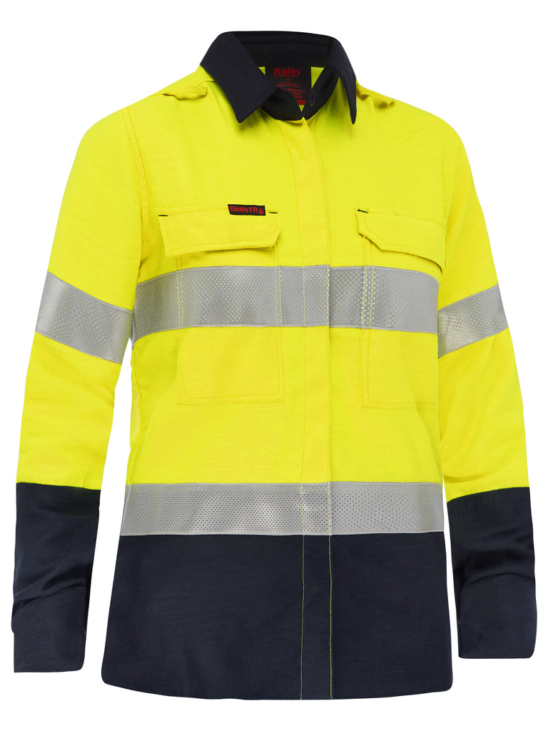 Bisley APEX 160 Womens Taped Hi-Vis FR Ripstop Vented Shirt