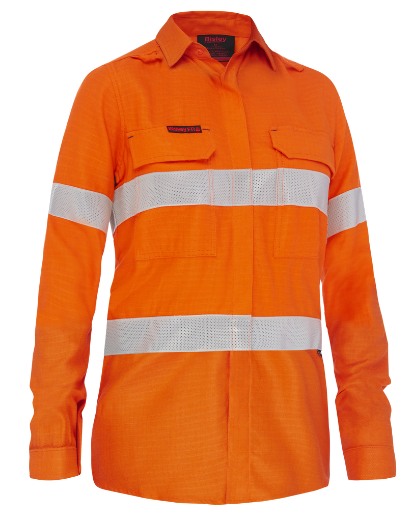 Bisley APEX 160 Womens Taped Hi-Vis FR Ripstop Vented Shirt