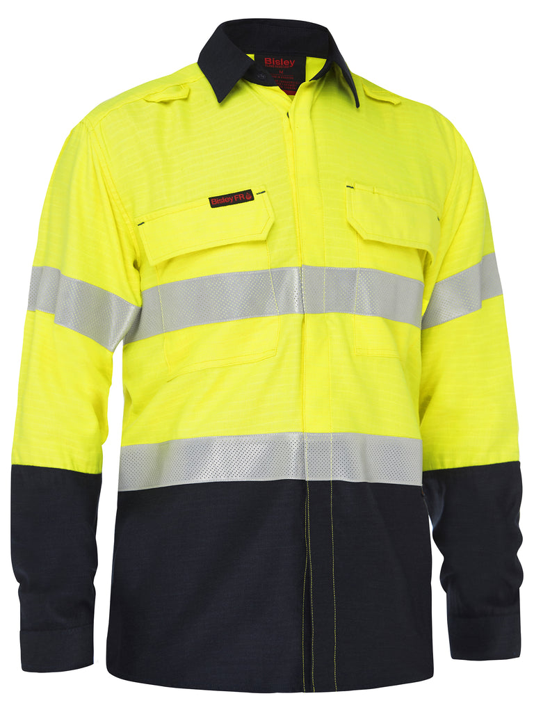 Bisley APEX 160 Taped Hi-Vis FR Ripstop Vented Shirt