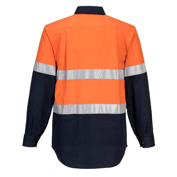 Hi-Vis Two Tone Regular Weight Long Sleeve Shirt with Tape