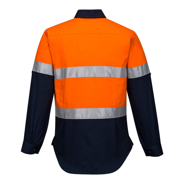 Women's Two Tone Regular Weight Long Sleeve Shirt with Tape