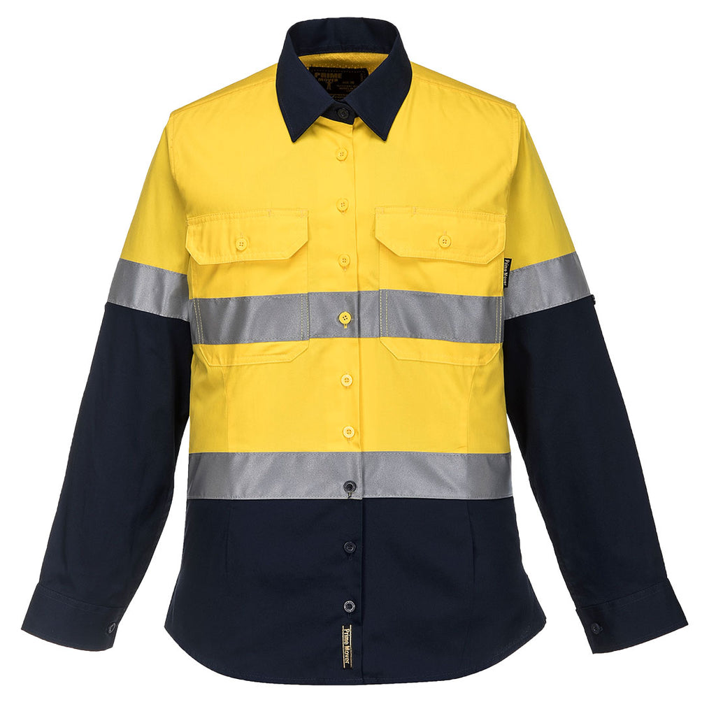 Ladies 2 Tone Lightweight Long Sleeve Shirt with Tape