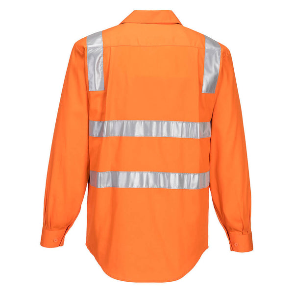 Hi-Vis Regular Weight Long Sleeve Shirt with Tape over Shoulder