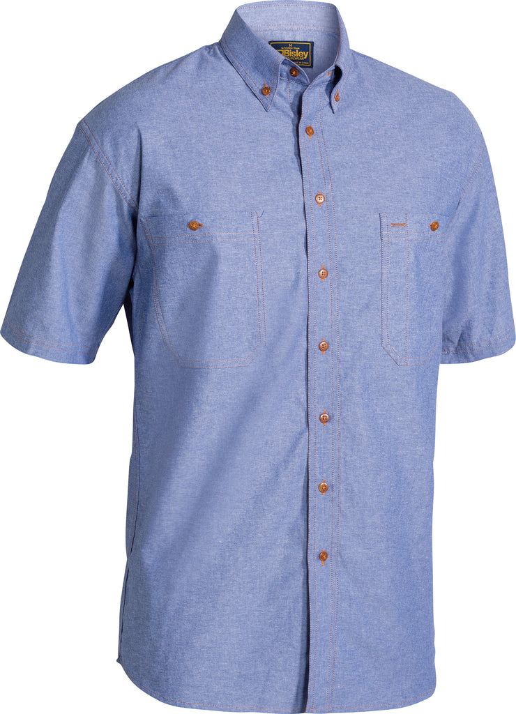 Mens Chambray Short Sleeve Shirt