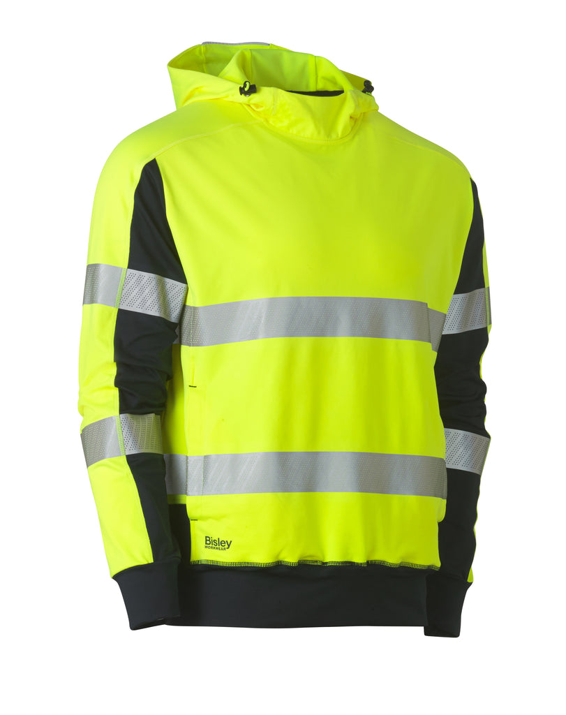 Taped Bisley Two Tone Hi-Vis Contrast 4 Way Stretchy Hoodie