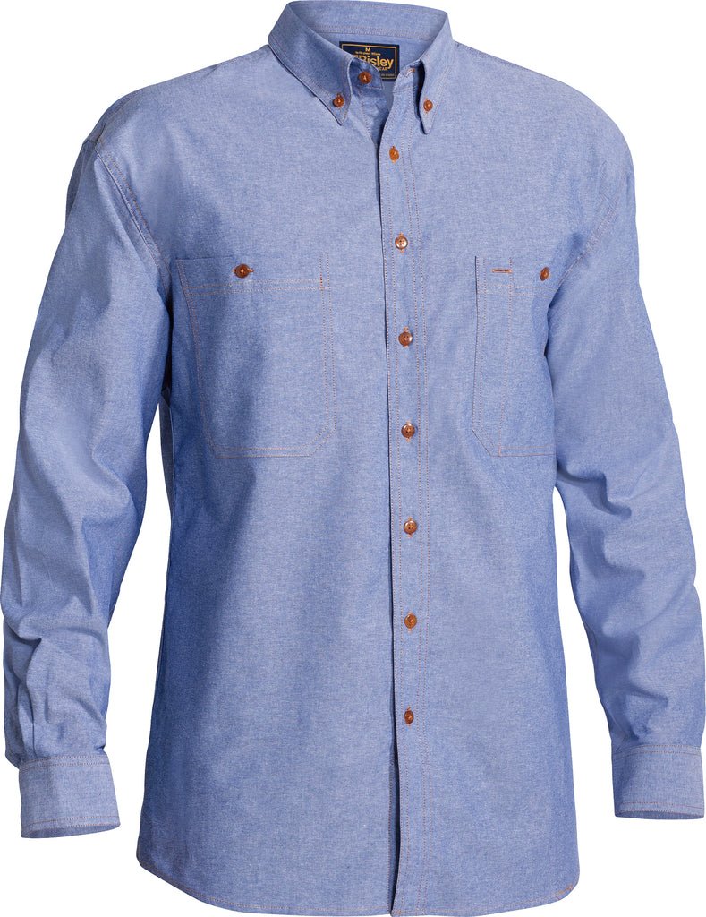 Mens Chambray Long Sleeve Shirt