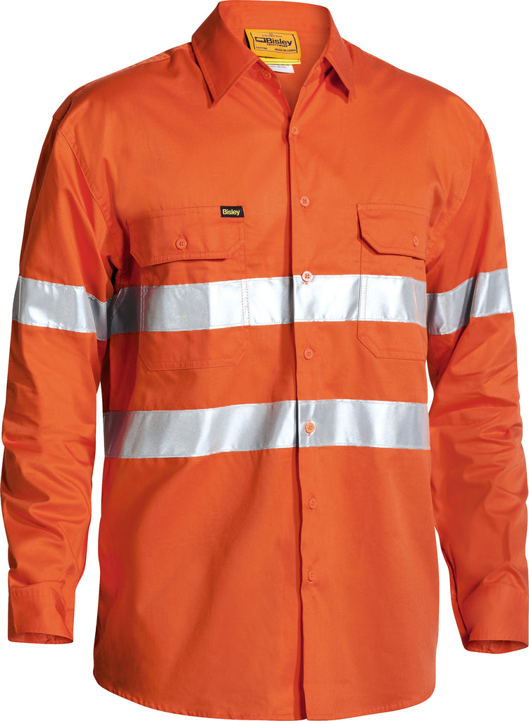Taped Hi-Vis Bisley Cool Lightweight Drill Shirt