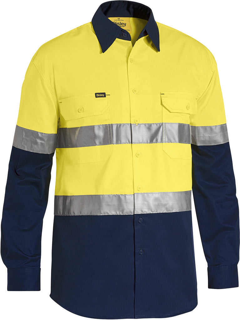 Taped Bisley Hi-Vis Cool Lightweight Long Sleeve Shirt