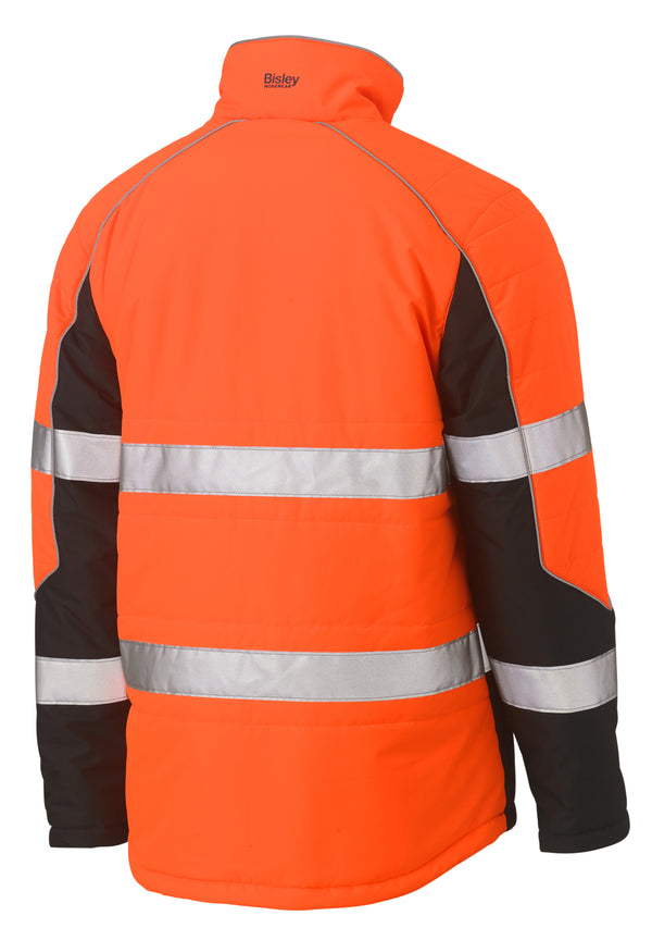 Taped Hi-Vis Puffer Jacket With Stand Collar