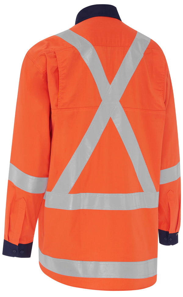 X Taped Hi-Vis TTMC Cool Lightweight Long Sleeve Drill Shirt