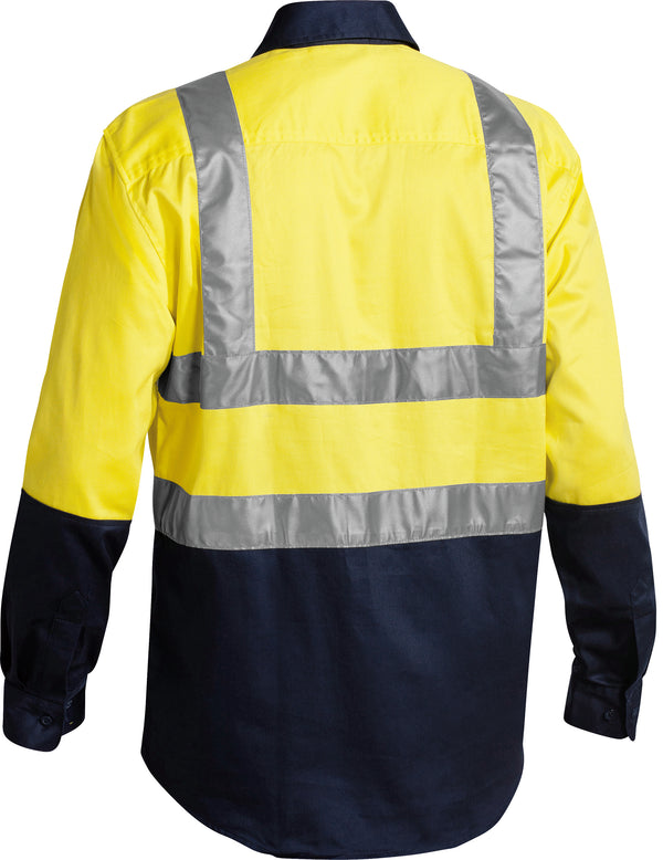 Taped Bisley Hi-Vis Long Sleeve Drill Shirt