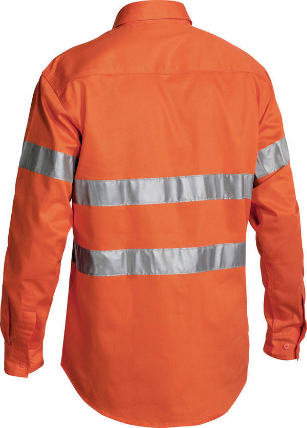 Taped Bisley Hi-Vis Rail Closed Front Drill Shirt