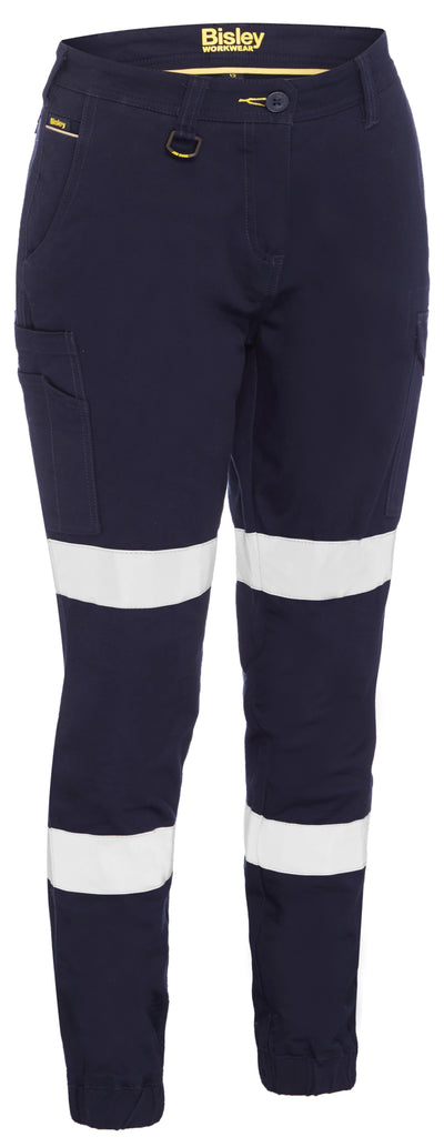 Womens Taped Cotton Cargo Cuffed Pants