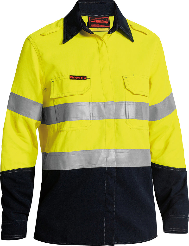 Womens Taped Hi-Vis Lightweight Flame Resitant Vented Shirt