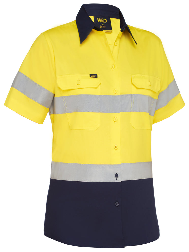 Womens Taped Hi-Vis Cool Lightweight Drill Shirt