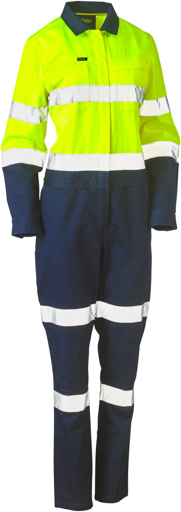 Womens Taped Hi-Vis Cotton Drill Coverall