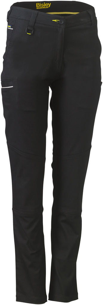 Womens Mid Rise Stretch Cotton Pants