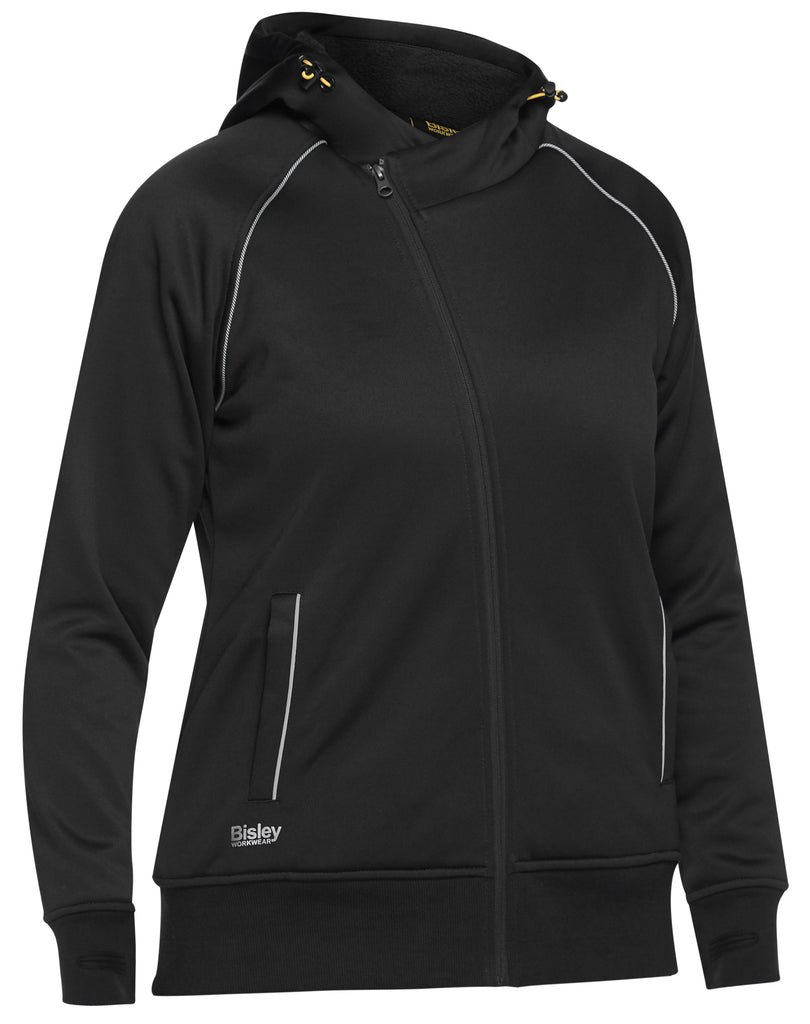 Womens Fleece Zip Front Hoodie W/Sherpa Lining