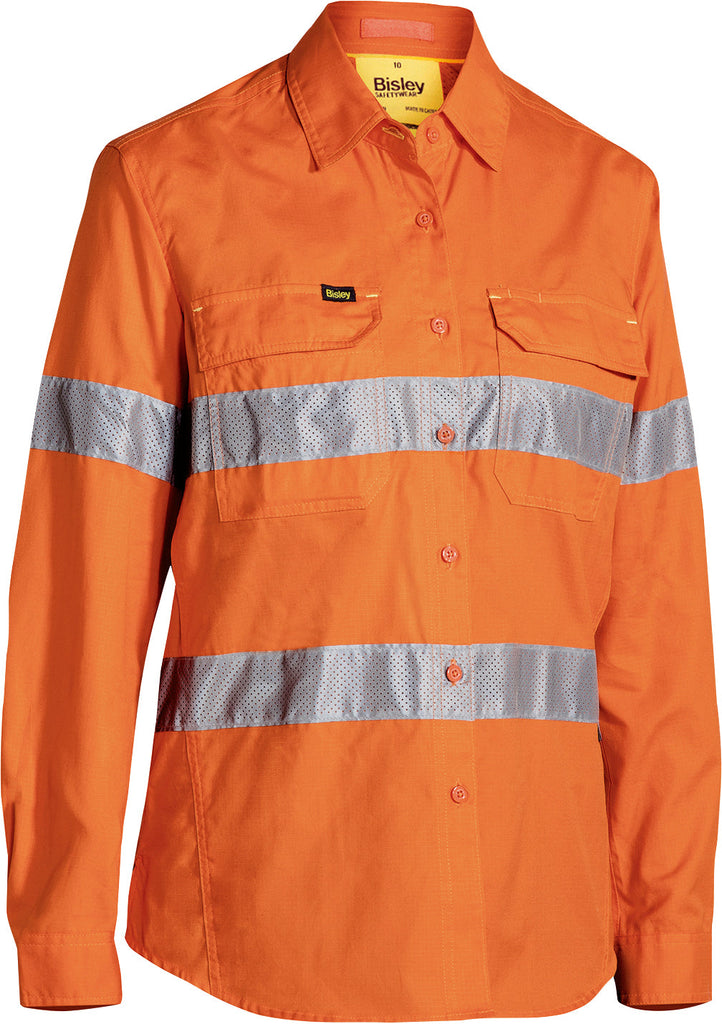 Womens Taped X Airflow Ripstop Rail Hi-Vis Long Sleeve Shirt