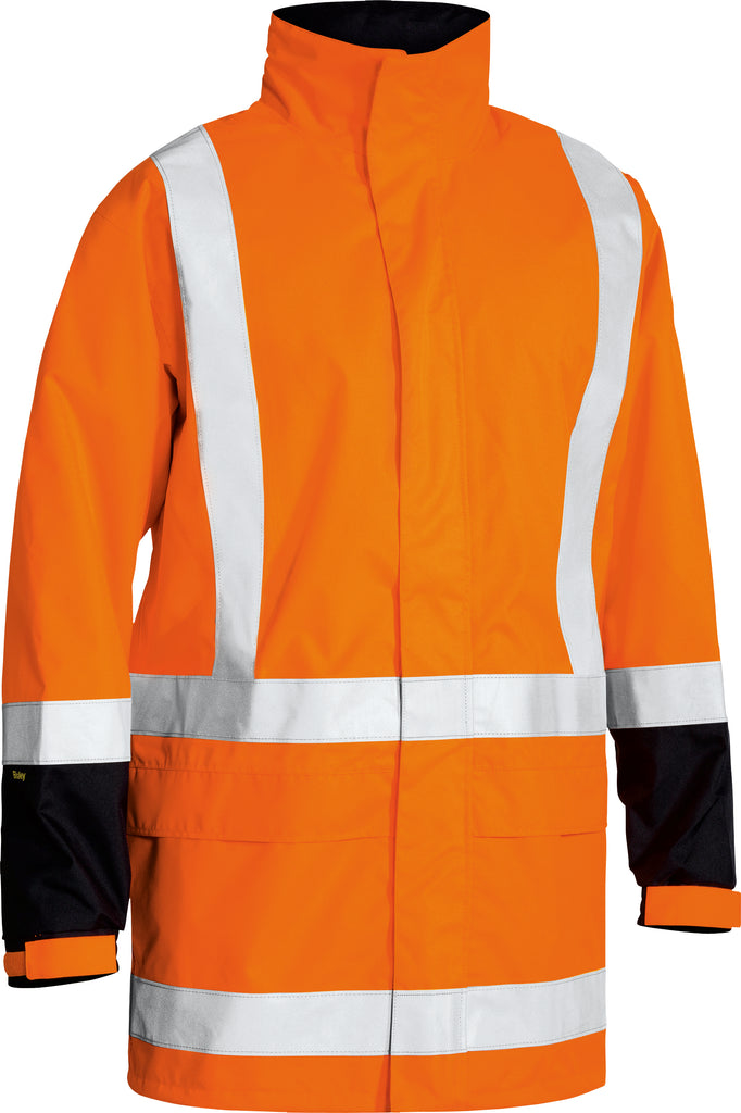 Taped Hi-Vis Bisley Rail Rain Shell Jacket