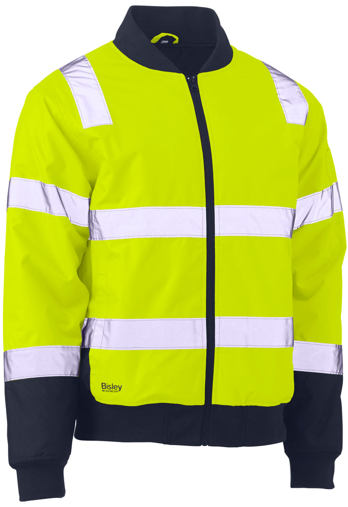 Taped Two Tone Hi-Vis Bomber Jacket With Padded Lining