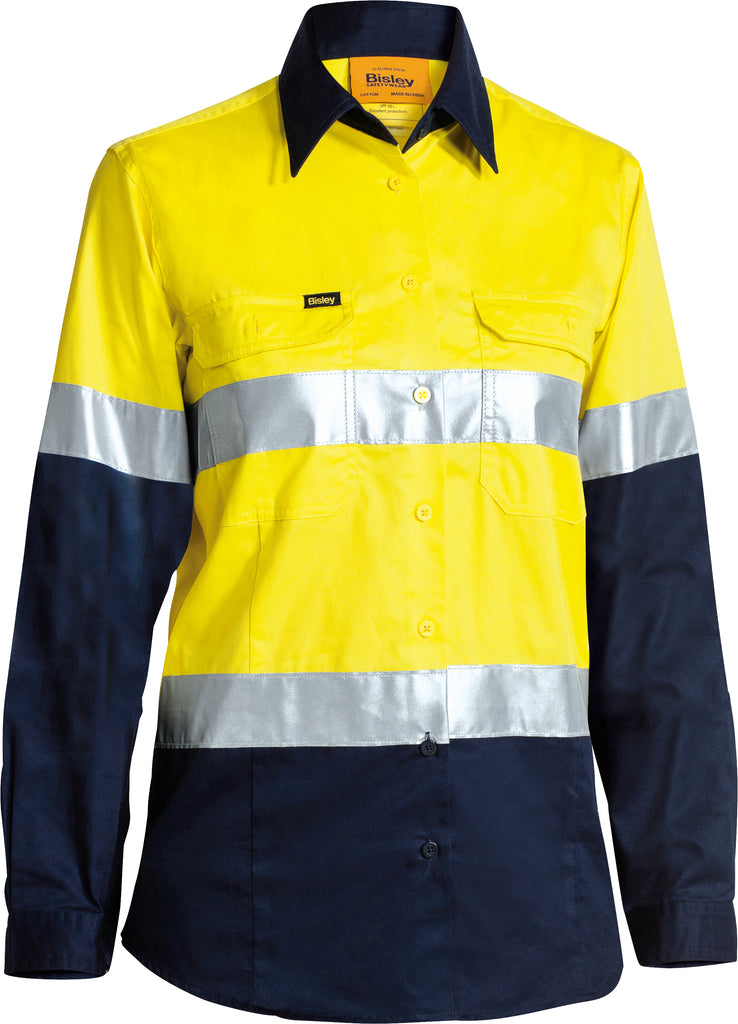Womens Taped Cool Lightweight Hi-Vis Shirt (Pink/Navy With NBCF Embroidery)