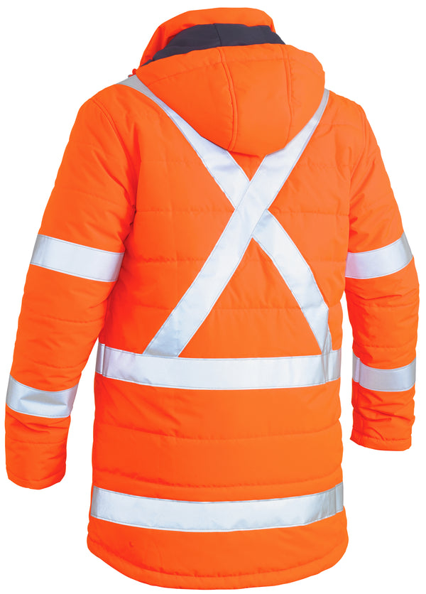 Taped Hi-Vis Puffer Jacket With X Back