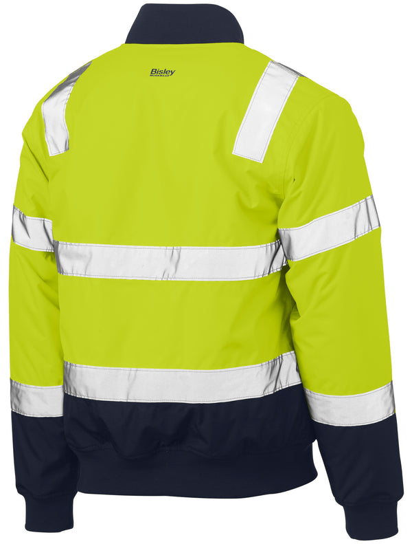 Taped Two Tone Hi-Vis Bomber Jacket With Padded Lining