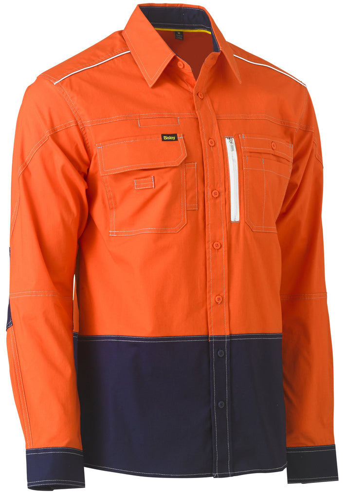 FLX & MOVE Two Tone Hi-Vis Utility Long Sleeve Shirt