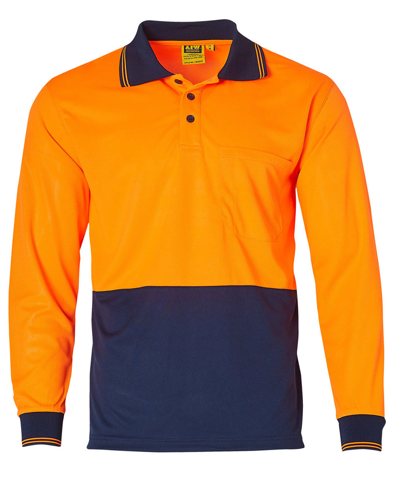 Hi-Vis CoolDry Long Sleeve Safety Polo