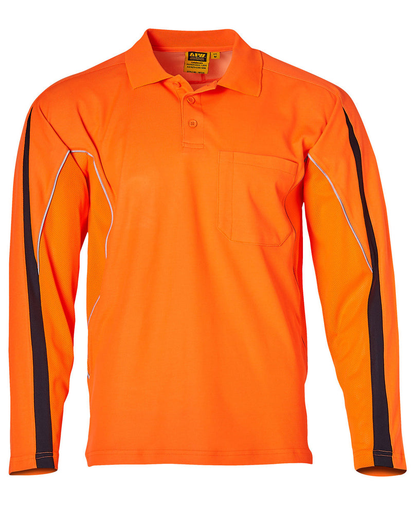 Mens Legend Hi-Vis Long Sleeve Polo