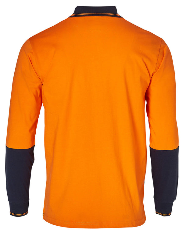 Cotton Jersey Two Tone Long Sleeve Safety Polo