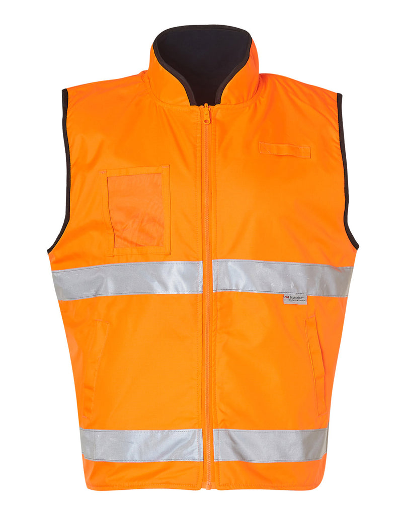 Hi-Vis Reversible Mandarine Collar Safety Vest