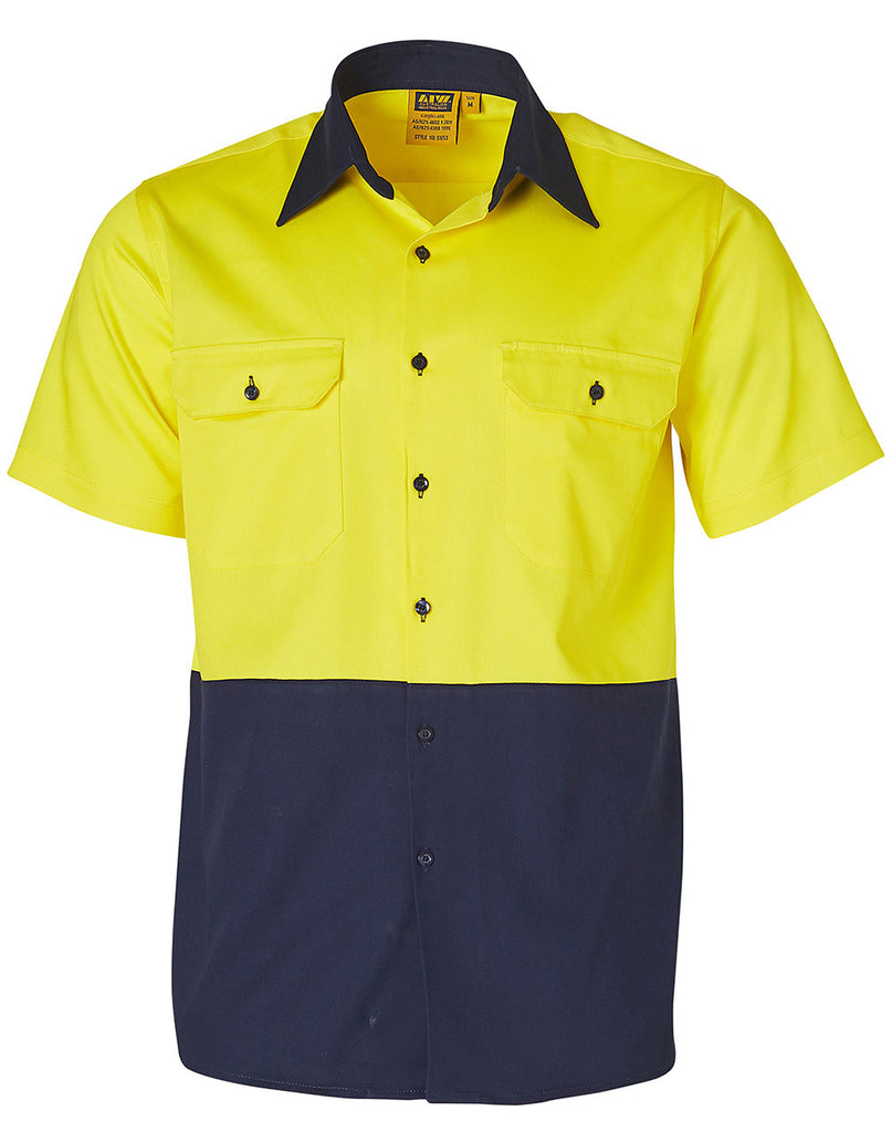 Cotton Drill Safety Shirt Short Sleeve