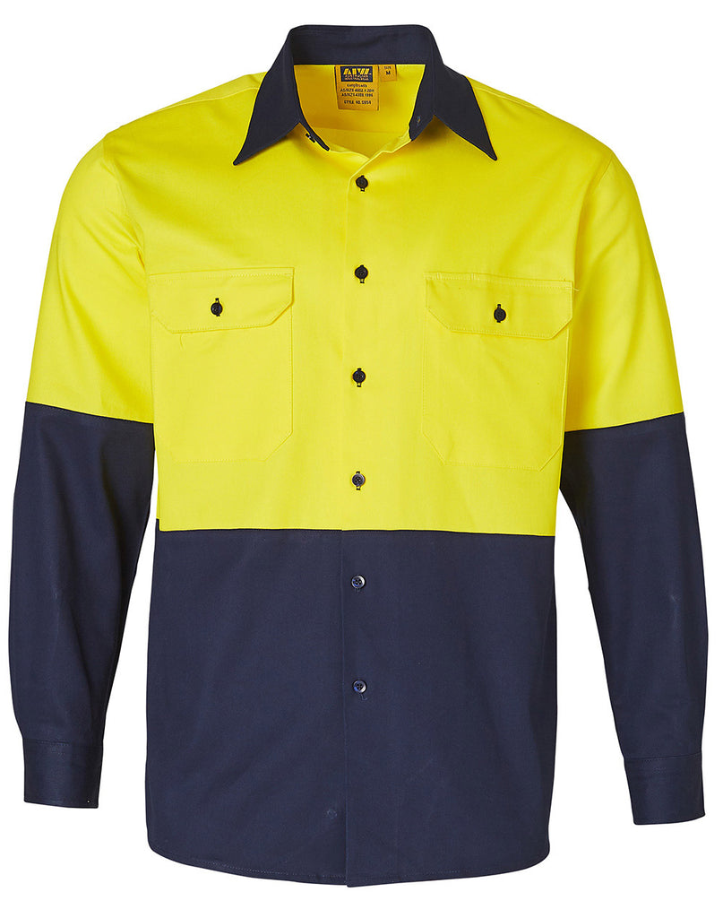 Hi-Vis Cotton Drill Shirt Long Sleeve