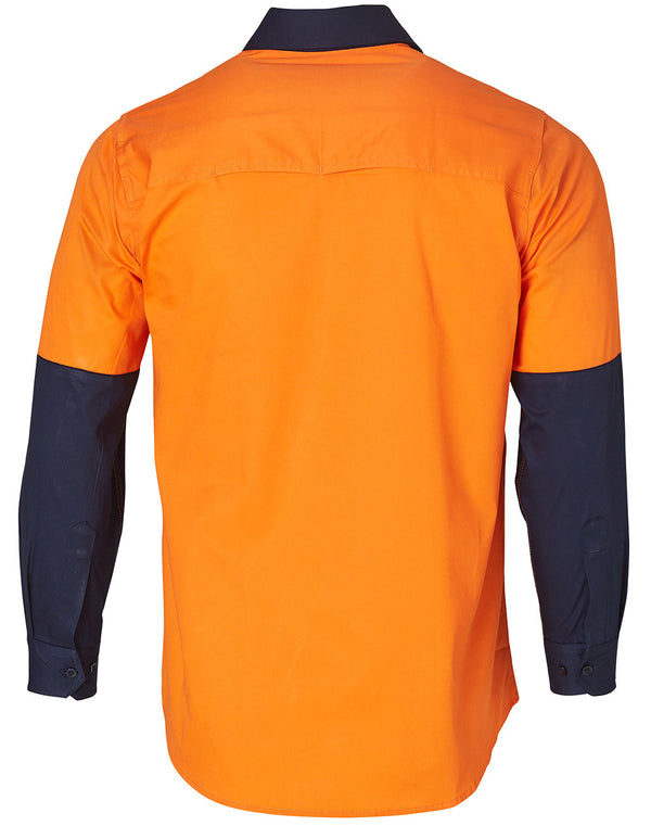 Hi-Vis Two Tone Cool-Breeze Long Sleeve Cotton Work Shirt